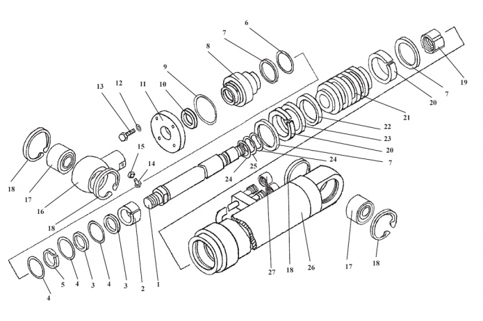 Цилиндр ковшовый 333В,333В-01,333В4,332С-01,332С4-01(1)