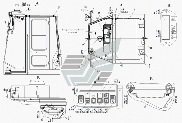 Электросистема кабины 371a(1)