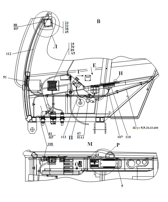 Электросистема подкабинника 527(4)