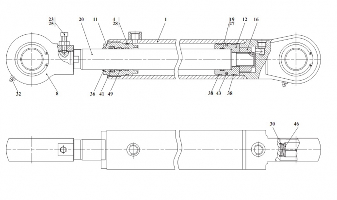 Гидроцилиндр 332В, В4,С4-02(3)