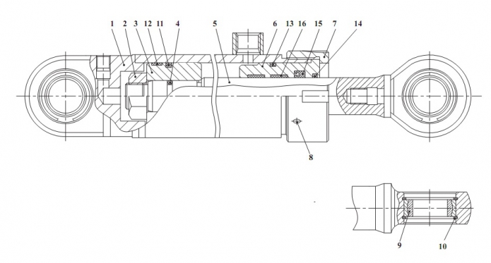 Гидроцилиндр 342В, В4, В4-01, С4, С4-01, Р(1)