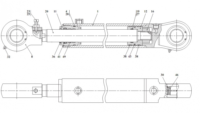 Гидроцилиндр 342В, В4, В4-01, С4, С4-01, Р(3)