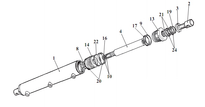 Гидроцилиндр 342В, В4, В4-01, С4, С4-01, Р(5)