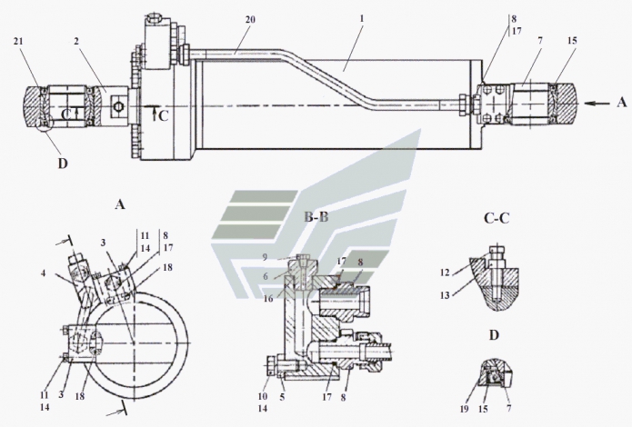 Гидроцилиндр поворота правый 361(1)
