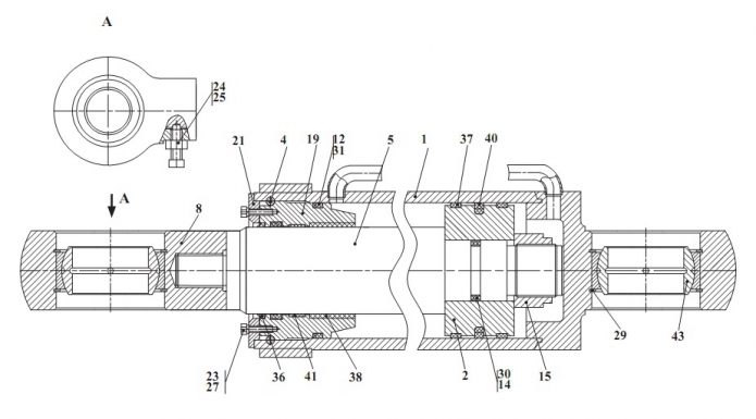 Гидроцилиндр стреловой 342В, В4, В4-01, С4, С4-01, Р(2)