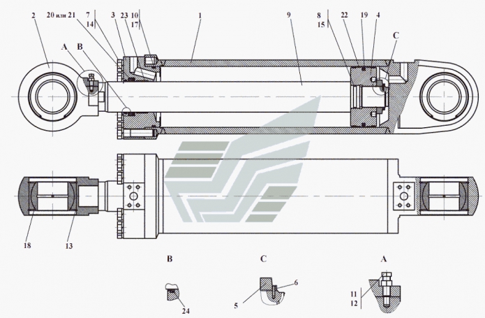 Гидроцилиндр стрелы (вариант I) 361(1)