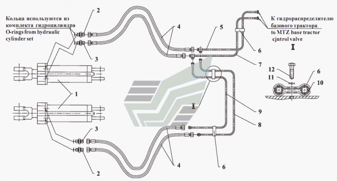 Гидросистема бульдозерного оборудования 702, 702А, 702А-01, 702B