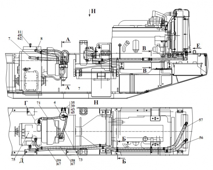 Гидросистема гидромеханической передачи 2661-01(1)