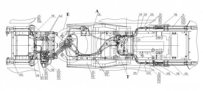 Гидросистема рабочего оборудования 2243В(2)