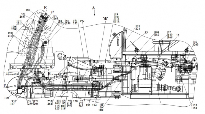 Гидросистема рабочего оборудования 2551(2)