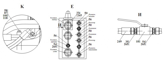 Гидросистема рабочего оборудования 2551(5)