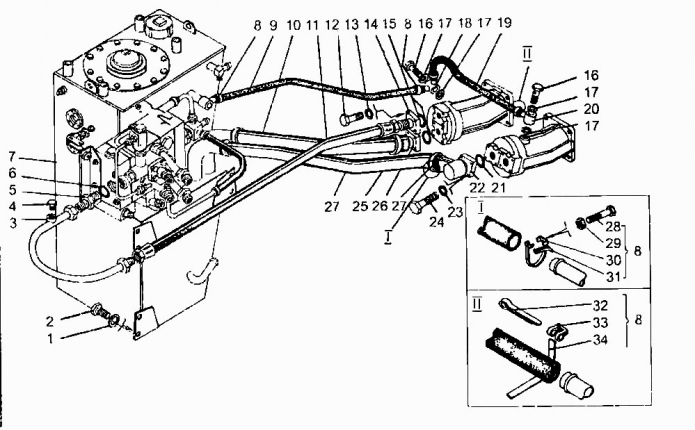 Гидросистема рабочего оборудования 333(2)