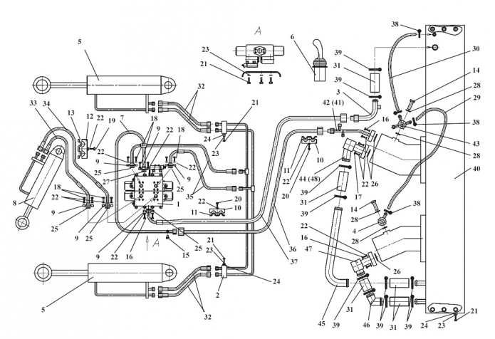 Гидросистема рабочего оборудования 333А(1)