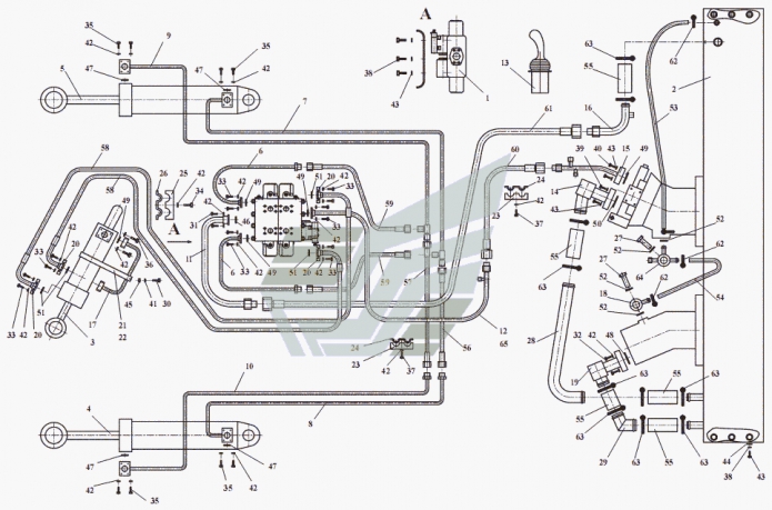 Гидросистема рабочего оборудования 351(1)