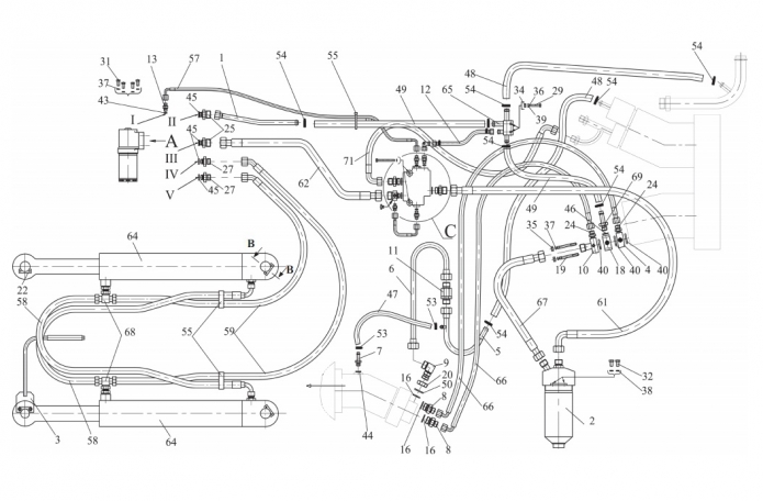 Гидросистема рулевого управления 332В, В4,С4-02(1)