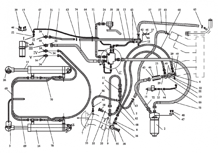 Гидросистема рулевого управления 342В(1)