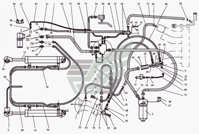 Гидросистема рулевого управления 351(1)