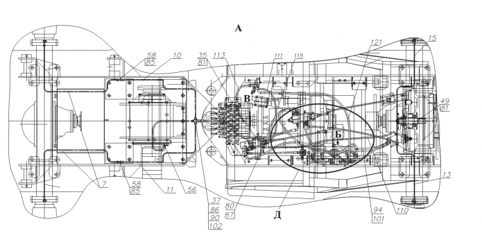Гидросистема тормозов 2243В(1)