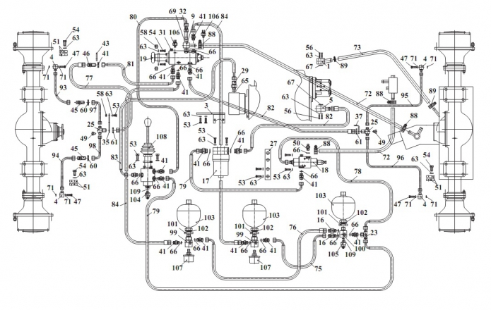 Гидросистема тормозов 332В, В4,С4-02(1)
