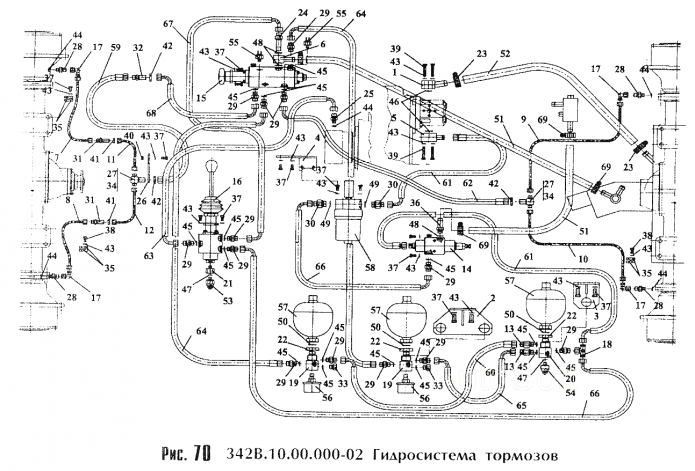 Гидросистема тормозов 352 (ТО-18Б)