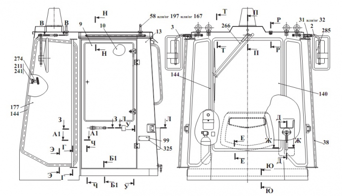 Кабина 342В, В4, В4-01, С4, С4-01, Р(15)
