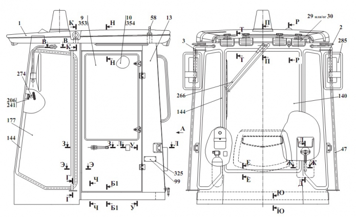 Кабина 342В, В4, В4-01, С4, С4-01, Р(6)