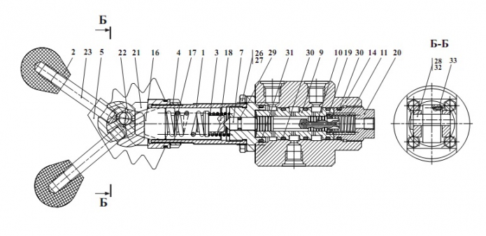 Кран тормозной с ручным управлением 527(1)