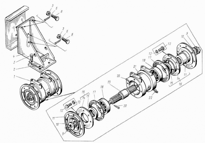 Опора задняя 9531 (ДЭ-226)