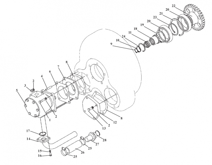 Передача гидромеханическая 333В,333В-01,333В4,332С-01,332С4-01(4)