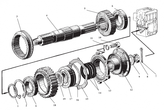 Передача гидромеханическая 333В,333В-01,333В4,332С-01,332С4-01(8)