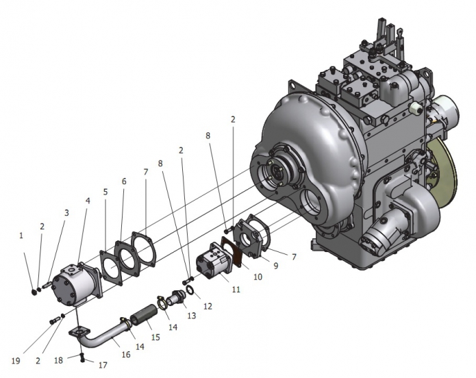 Передача гидромеханическая унифицированная 332В, В4,С4-02(1)