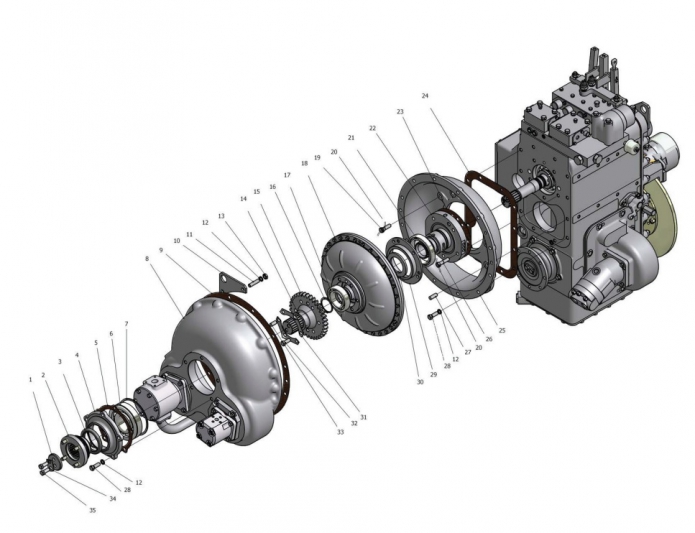 Передача гидромеханическая унифицированная 332В, В4,С4-02(2)