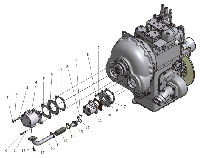 Передача гидромеханическая унифицированная 342В, В4, В4-01, С4, С4-01, Р(1)