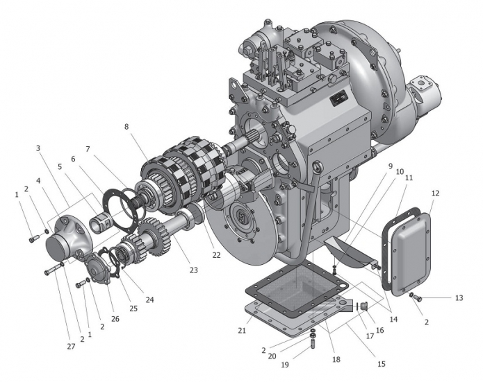Передача гидромеханическая унифицированная 342В, В4, В4-01, С4, С4-01, Р(3)