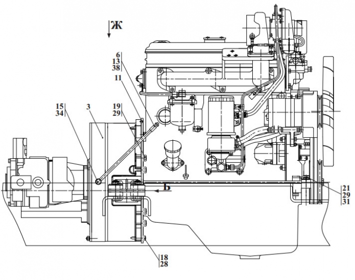 Подвеска дизеля