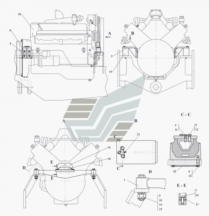 Подвеска дизеля 361(1)