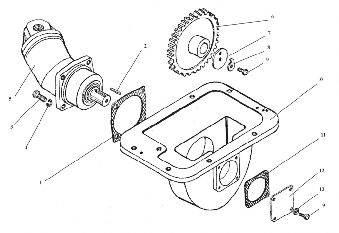 Редуктор отбора мощности на аварийный насос руля 333А(1)