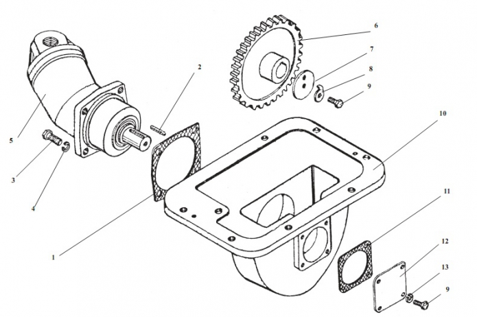 Редуктор отбора мощности на аварийный насос руля 352С(1)