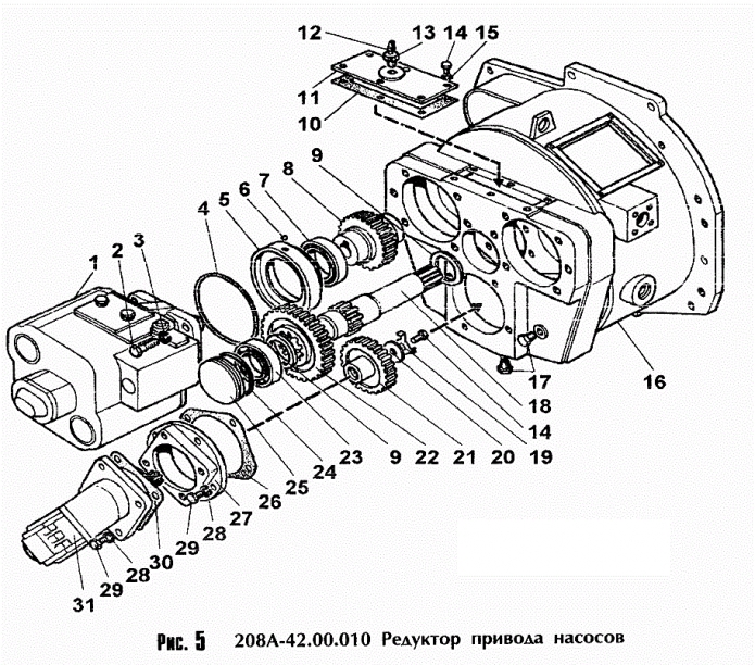 Редуктор привода насосов 208a(1)