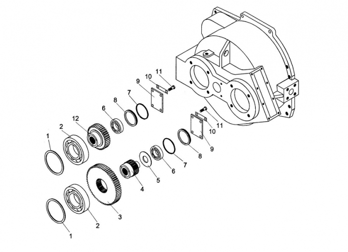 Редуктор привода насосов 6712А(1)