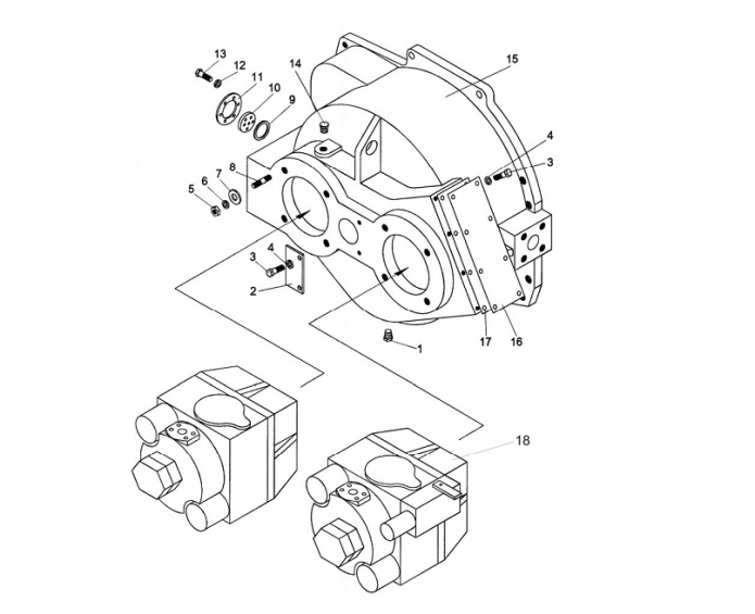 Редуктор привода насосов