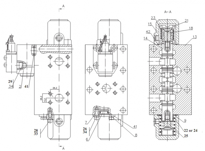 Секция рабочая 3-х позиционная 332В, В4,С4-02(1)