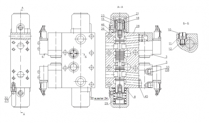Секция рабочая 3-х позиционная 332В, В4,С4-02(3)