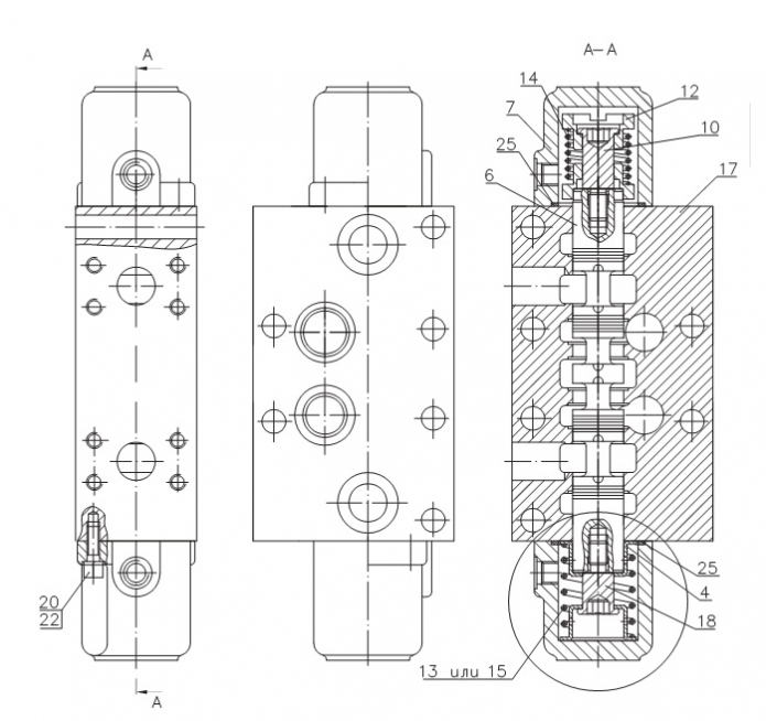 Секция рабочая 3-х позиционная 332В, В4,С4-02(5)