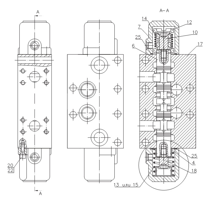 Секция рабочая 3-х позиционная 342В, В4, В4-01, С4, С4-01, Р(2)