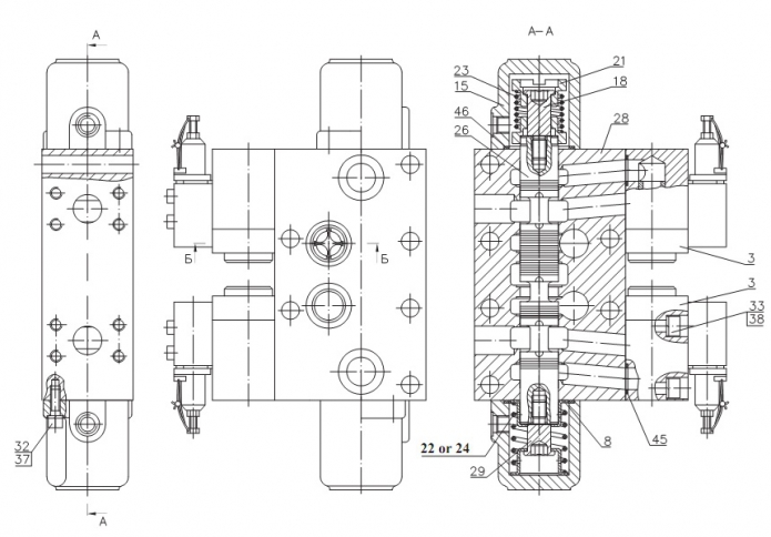 Секция рабочая 3-х позиционная 342В, В4, В4-01, С4, С4-01, Р(5)