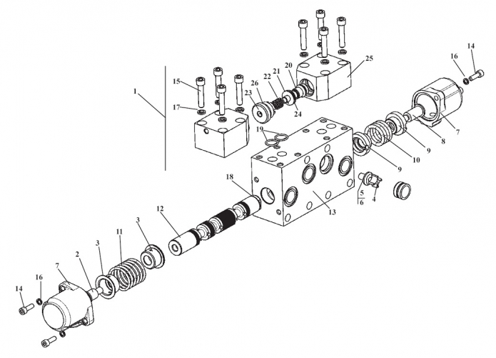 Секция рабочая 3-х позиционная с переливными клапанами 342В(1)