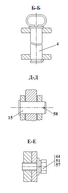 Шарнирный узел соединения передней и задней рамы 332В, В4,С4-02(3)