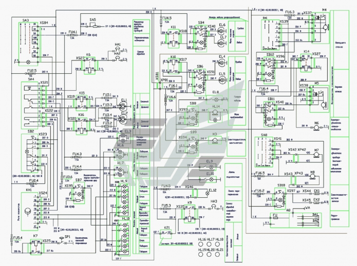 Схема электрическая принципиальная освещения 361(1)