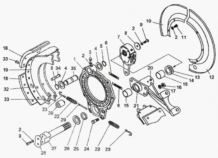 Тормоз левый 327(1)